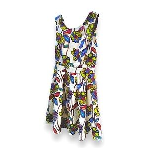 Ark & Co. Empire Waist Dress Pleats Floral Sleeveless Womens S